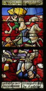 Vindue, der forestiller israelitterne krydser Det Røde Hav; Faraos hær druknede, detalje fra 2921646, 1534 af French School